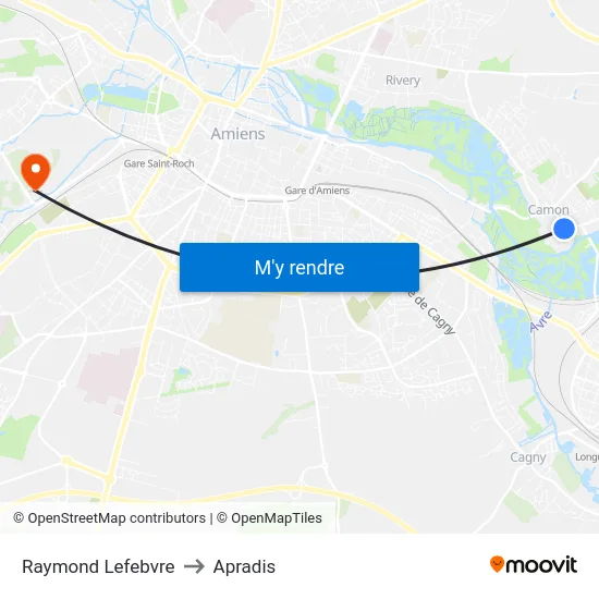 Raymond Lefebvre to Apradis map