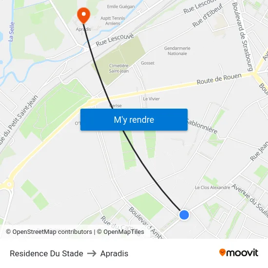 Residence Du Stade to Apradis map