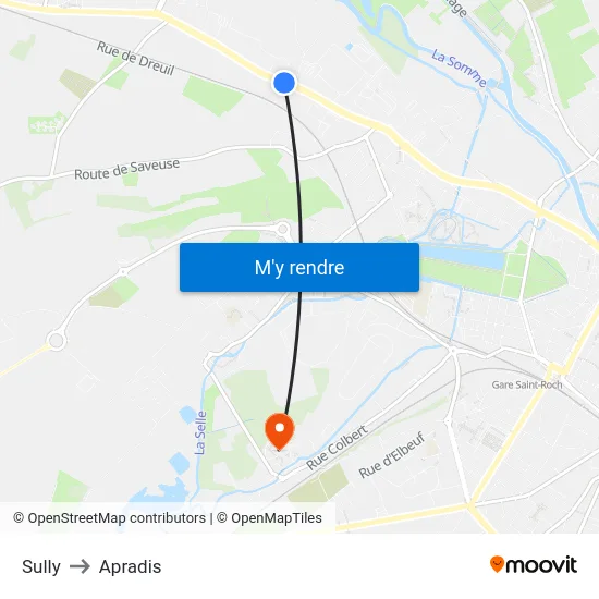 Sully to Apradis map