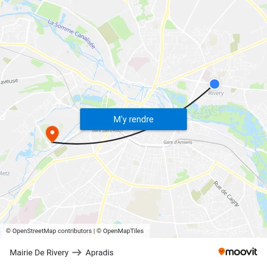 Mairie De Rivery to Apradis map