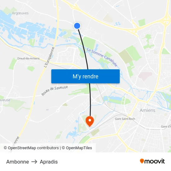 Ambonne to Apradis map