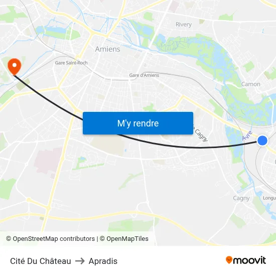 Cité Du Château to Apradis map