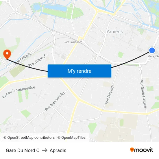 Gare Du Nord C to Apradis map