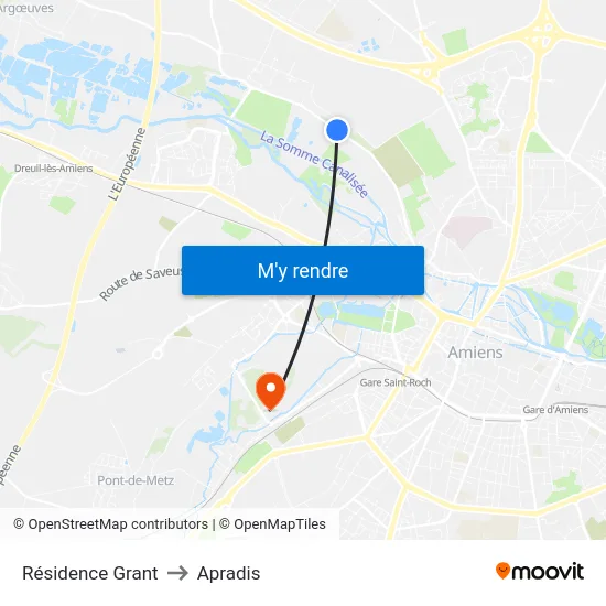 Résidence Grant to Apradis map