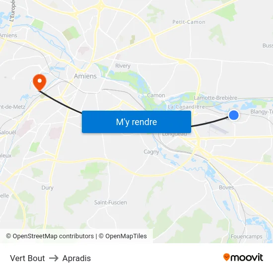 Vert Bout to Apradis map
