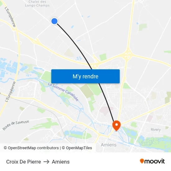 Croix De Pierre to Amiens map