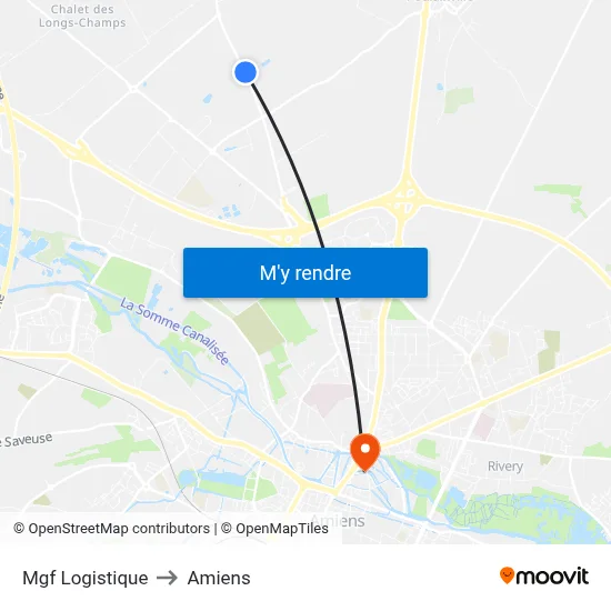 Mgf Logistique to Amiens map