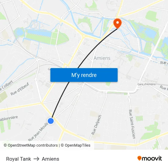 Royal Tank to Amiens map