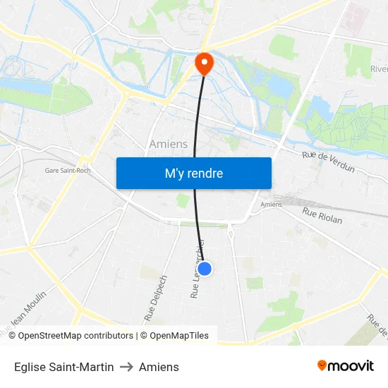 Eglise Saint-Martin to Amiens map