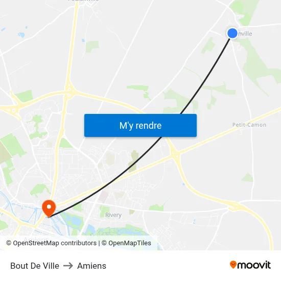 Bout De Ville to Amiens map