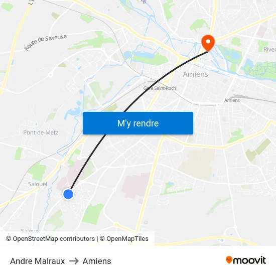 Andre Malraux to Amiens map