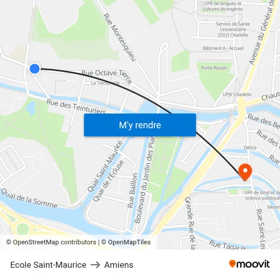 Ecole Saint-Maurice to Amiens map