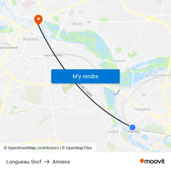 Longueau Sncf to Amiens map