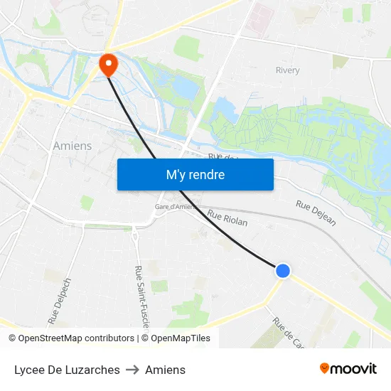 Lycee De Luzarches to Amiens map