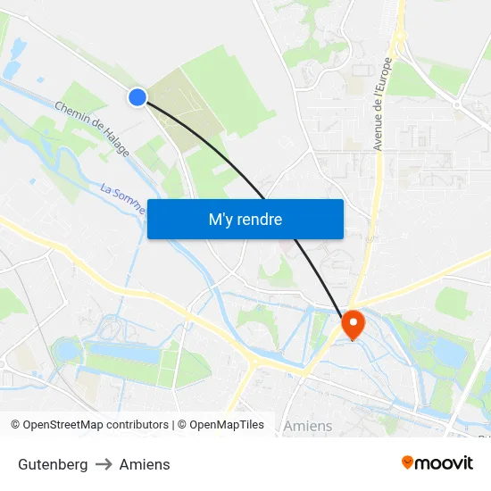 Gutenberg to Amiens map