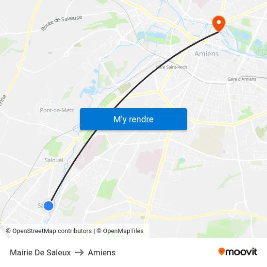 Mairie De Saleux to Amiens map