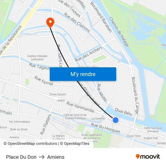 Place Du Don to Amiens map