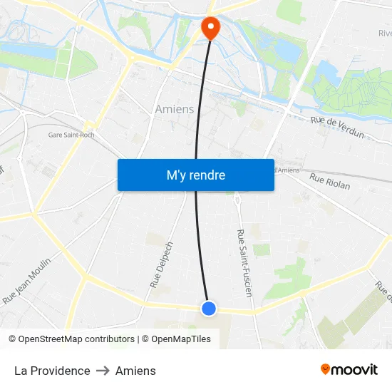 La Providence to Amiens map