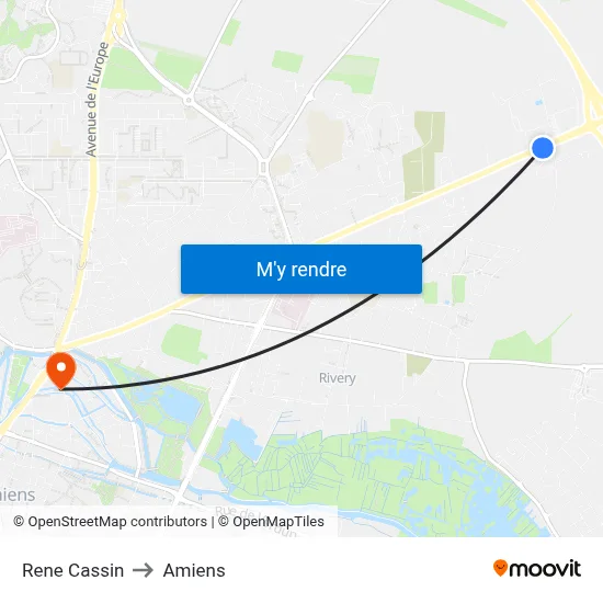 Rene Cassin to Amiens map