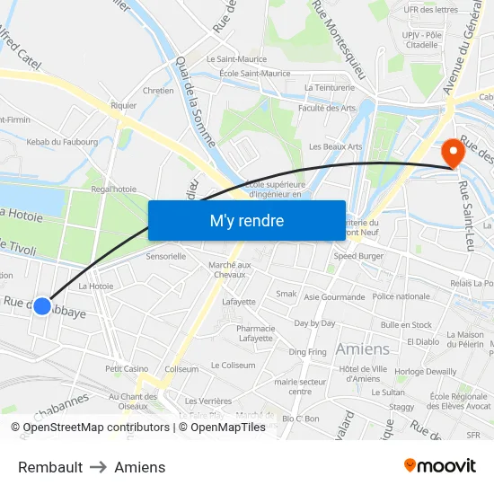 Rembault to Amiens map