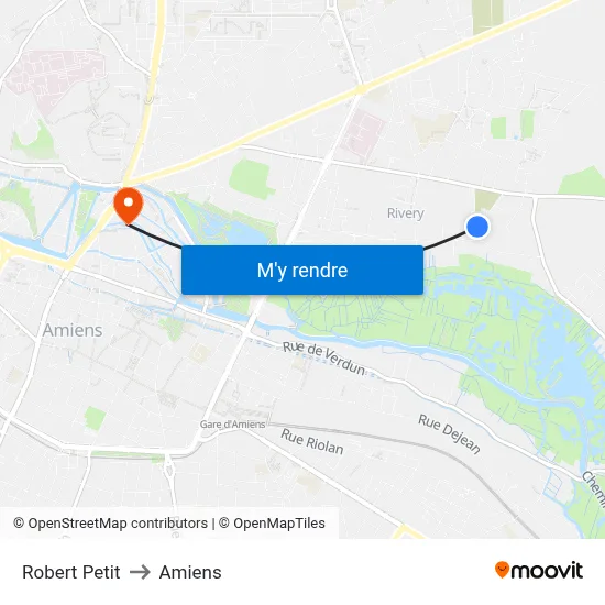 Robert Petit to Amiens map