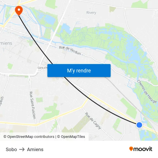 Sobo to Amiens map