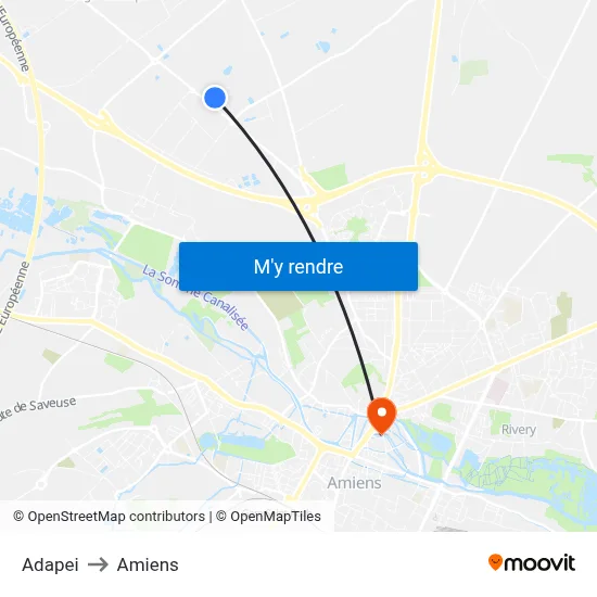 Adapei to Amiens map