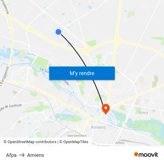 Afpa to Amiens map