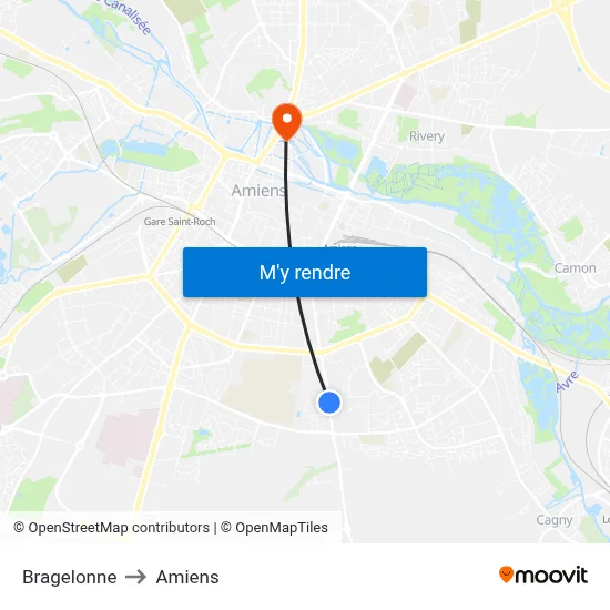 Bragelonne to Amiens map