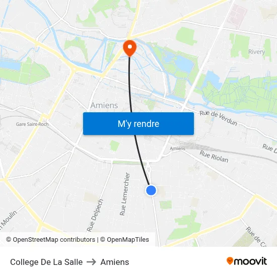 College De La Salle to Amiens map