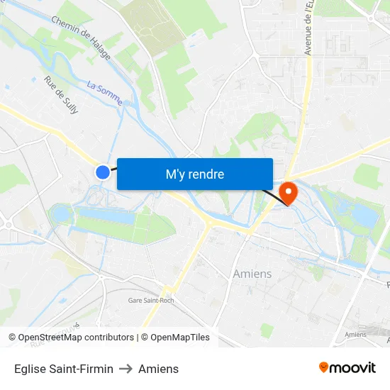 Eglise Saint-Firmin to Amiens map
