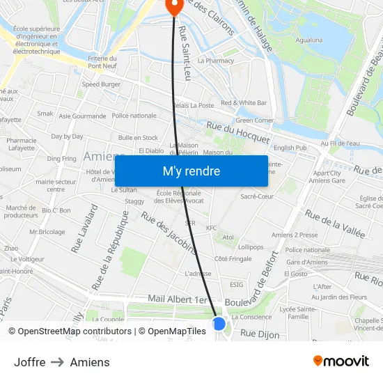 Joffre to Amiens map