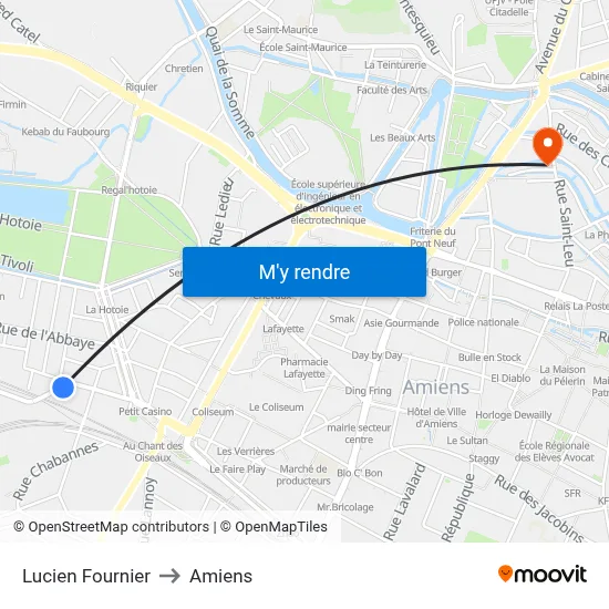 Lucien Fournier to Amiens map