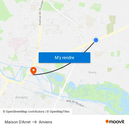 Maison D'Arret to Amiens map