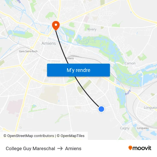 College Guy Mareschal to Amiens map