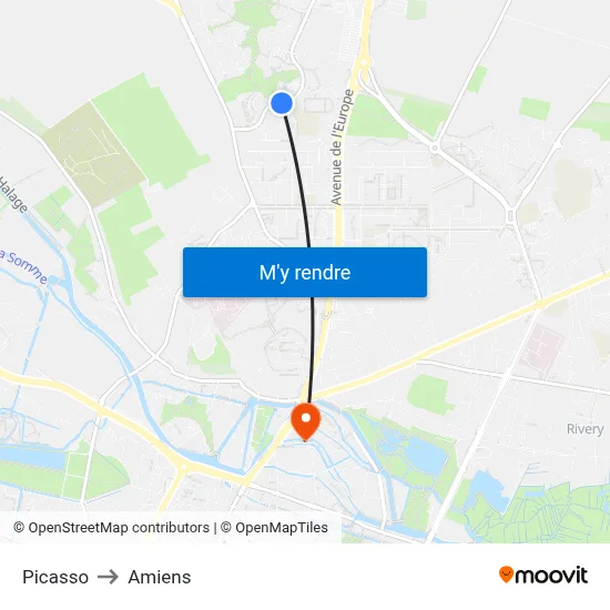Picasso to Amiens map