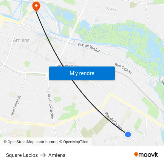 Square Laclos to Amiens map