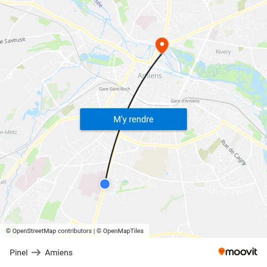Pinel to Amiens map