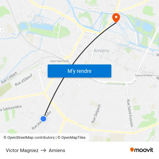 Victor Magniez to Amiens map