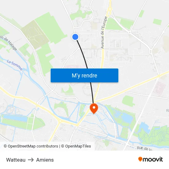 Watteau to Amiens map