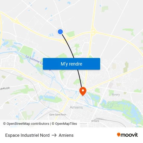 Espace Industriel Nord to Amiens map