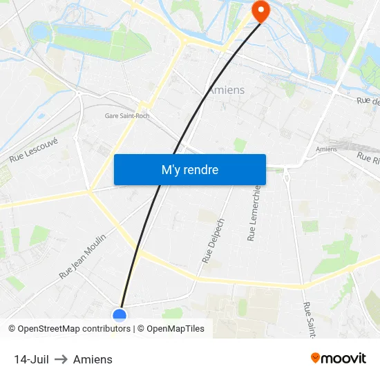 14-Juil to Amiens map