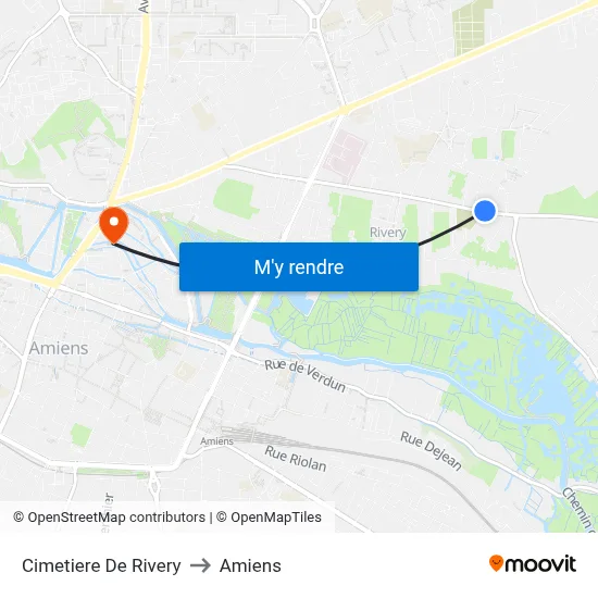 Cimetiere De Rivery to Amiens map