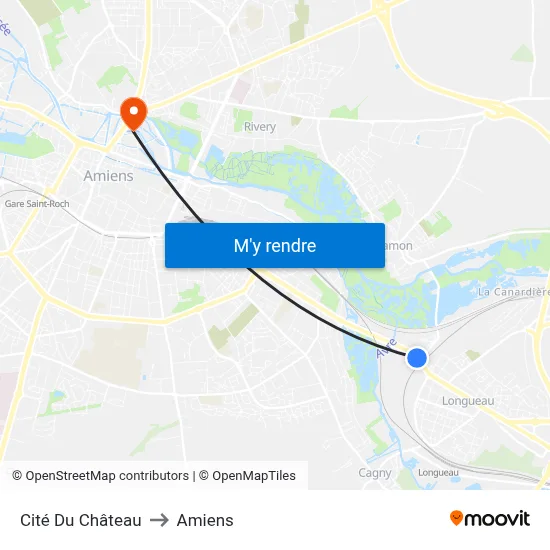 Cité Du Château to Amiens map