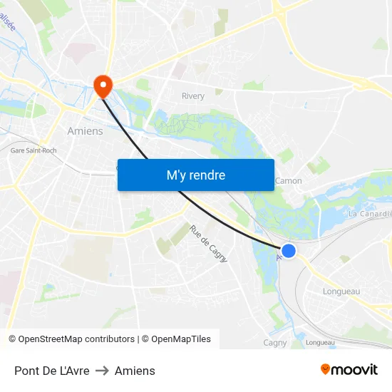 Pont De L'Avre to Amiens map