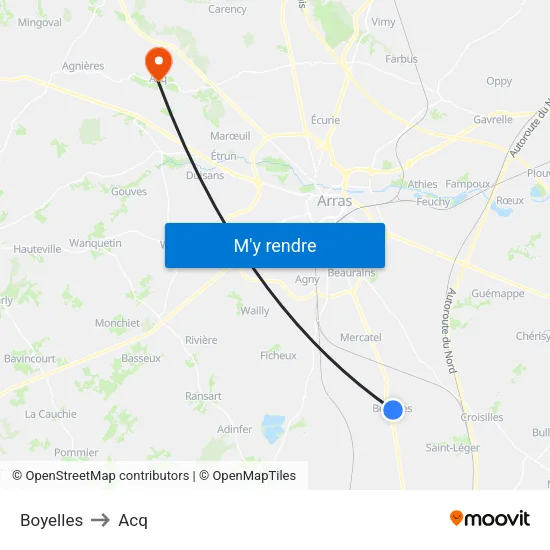 Boyelles to Acq map