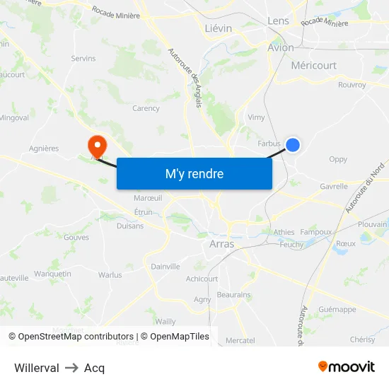 Willerval to Acq map