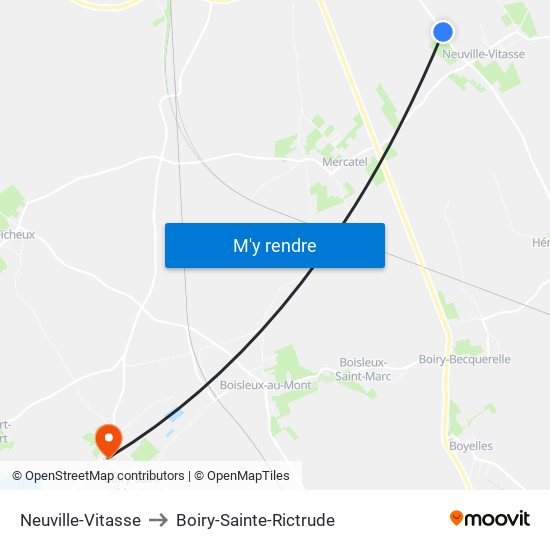 Neuville-Vitasse to Boiry-Sainte-Rictrude map