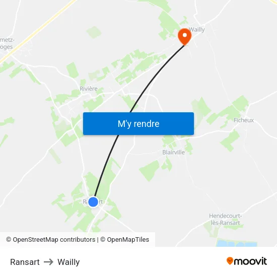 Ransart to Wailly map