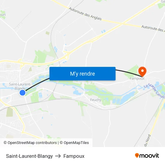 Saint-Laurent-Blangy to Fampoux map